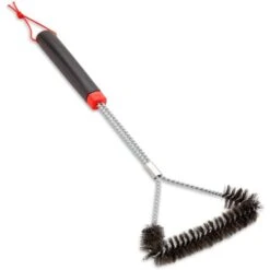 Weber Dreiseitige Grillbürste 6278, Mit Edelstahlborsten, 46cm, Grill-Reinigungsbürste